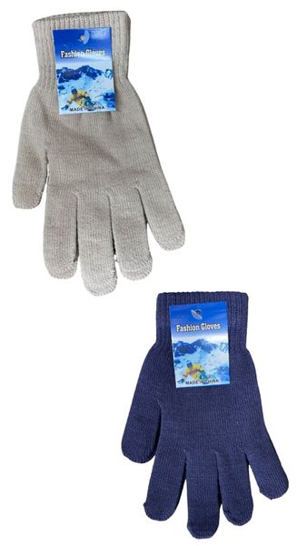 Men's Women's Plain Gloves Set of 2-Tan,Grey