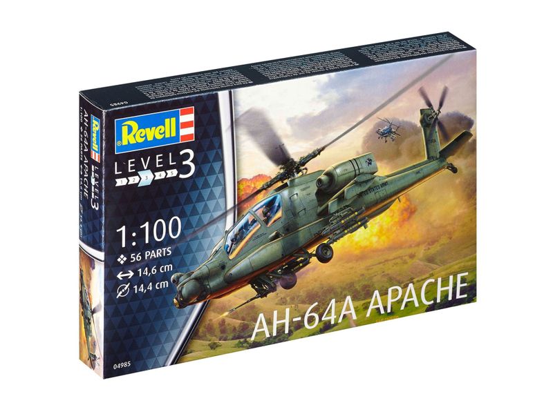 Revell 1/100 AH-64A Apache Helicopter Plastic Model Kit