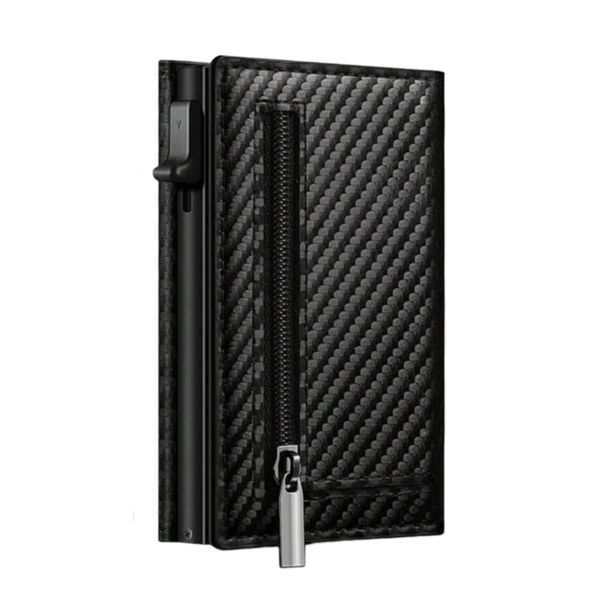 Wallet for Men with Zipper Slim RFID Blocking Wallet Pop Up Card Holder