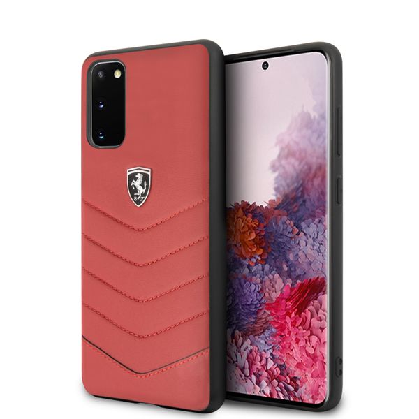 FERRARI - Heritage Quilted Leather Case Samsung S20 Red