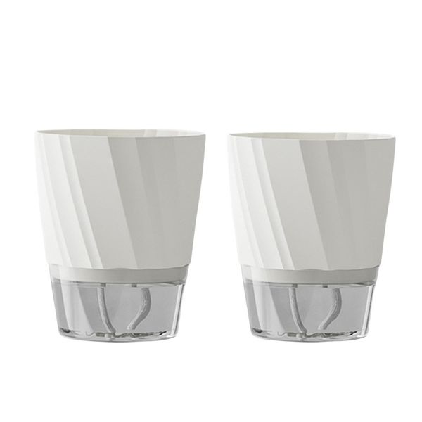 2-Pack Medium Self-Watering Planters - White