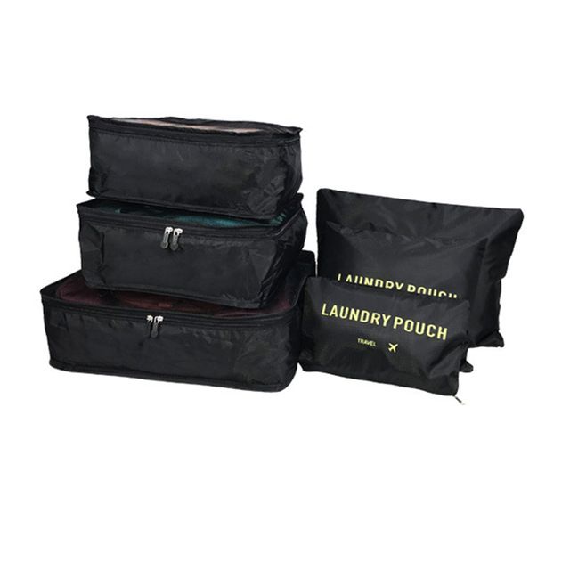 6 Piece Travel Packing Organizer Cubes - Compression Pouches for Suitcases