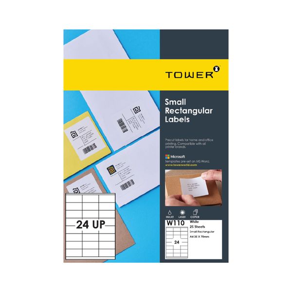 TOWER A4 Self-adhesive printable labels -25 Sheets