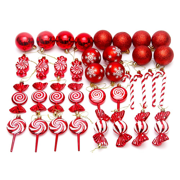 36 Pcs Christmas Tree Hanging Pendants Christmas Spheres Silver
