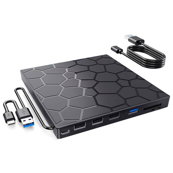 External CD/DVD Drive For Laptop,8 In 1 USB 3.0 DVD Player For Laptop