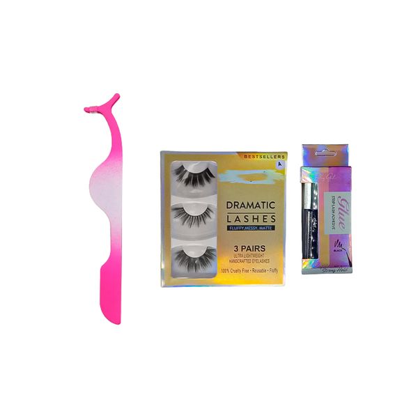 3pairs ultra-bestsellers #A&amp; Strip lash Adhesive -Pink