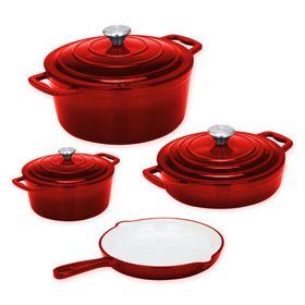 5-Piece Enamelled Cast Iron Cookware Set