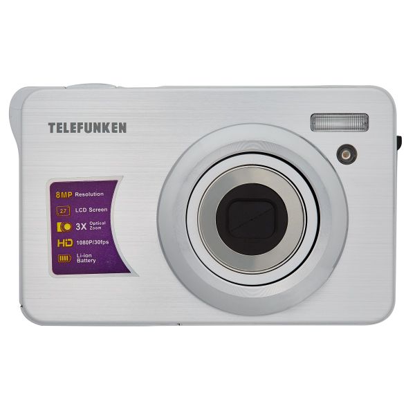 Telefunken 8MP Digital Camera Silver TDSO-8MPS