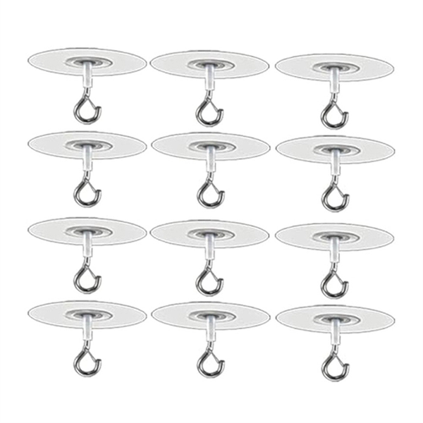 12Pieces Self Adhesive Ceiling Hooks No Drilling Ceiling Hooks