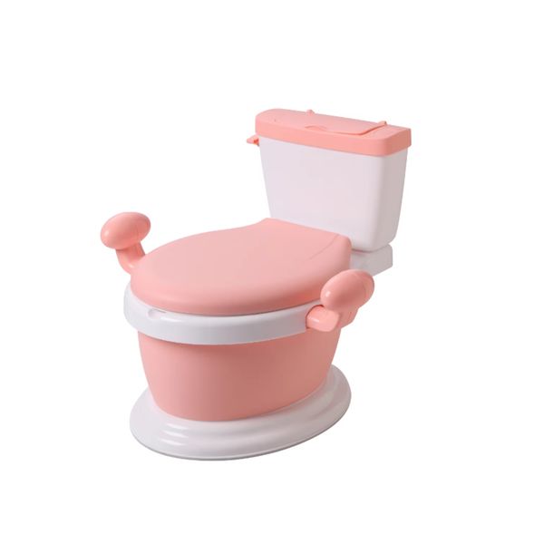Simulation Baby Potty Training Chair with Handles Pink &amp; White