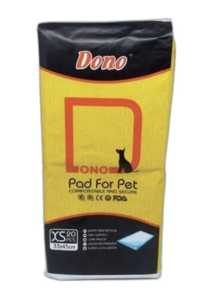 Dono XS Size 20 Pcs Training Pad for Pet Dogs and Cats 45x33 cm Absorbant