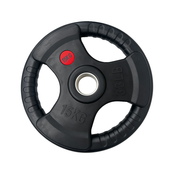 15kg Weight Plate - Rubber Coated, Triple Hole