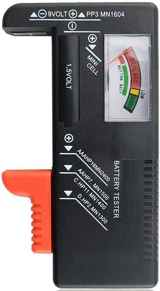 Universal Battery Tester for AA AAA C D 9V 1.5V Button Cell Batteries