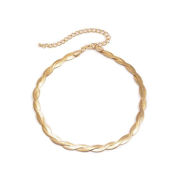 Snake Chain Collar Necklace Women Gold One Size