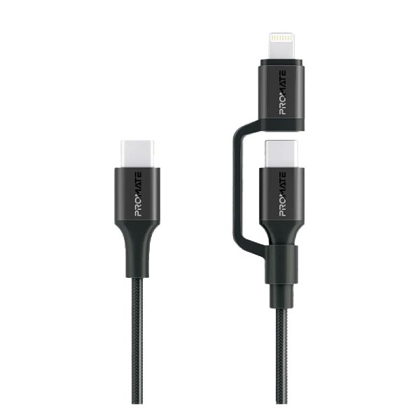 Promate 2 in 1 High-Speed Charging Cable - 1.2 Meter