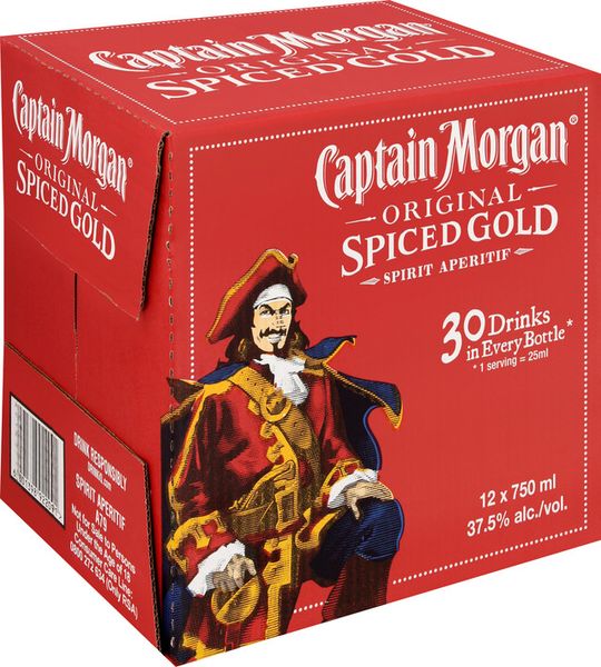 Captain Morgan Spiced Gold Rum Case 12 x 750ml