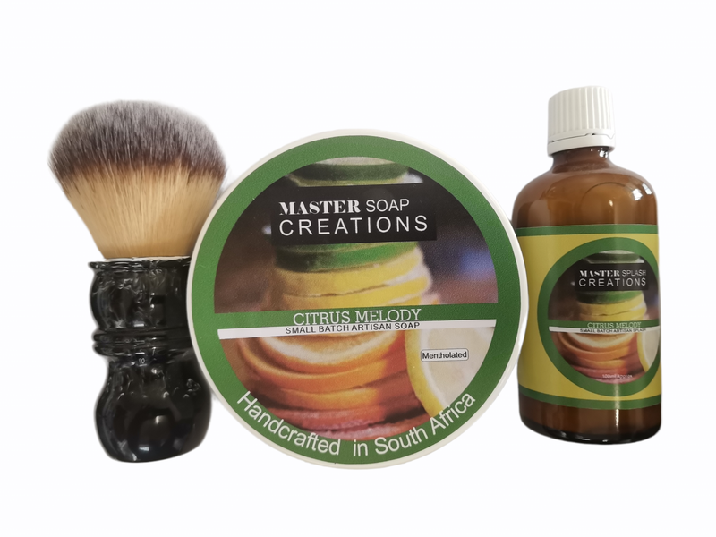 Shaving Soap &amp; Aftershave Splash &amp; Shaving Brush Combo Citrus Melody