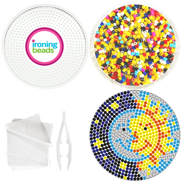 Ironing Beads - Sun &amp; Moon - 1 Large Peg/1 Card Bucket Kit