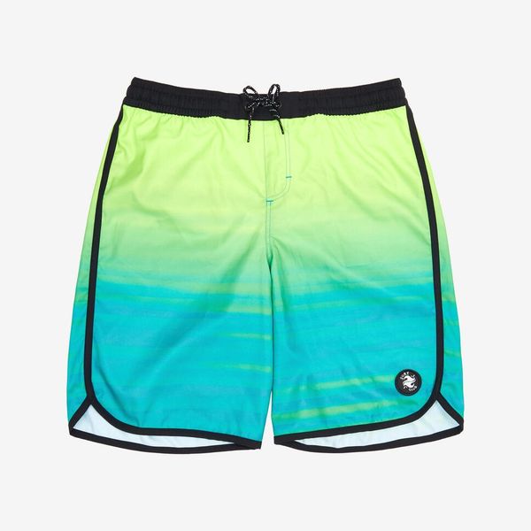 Olaian Boys surfing boardshorts- 500 Offshore -Green and Blue