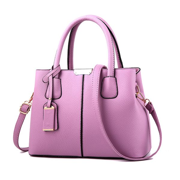 Ladies Elegant Purple Classic Handbag (HB-DS463-PU)