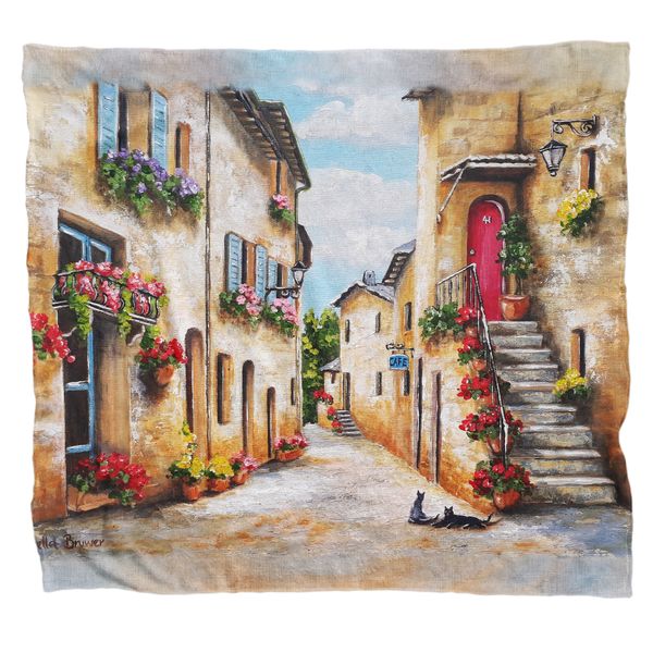Rustic Colourful Streets Light Weight Fleece Blanket by Stella Bruwer