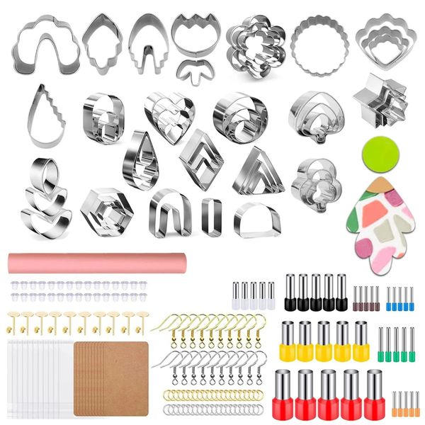 200Pcs Polymer Clay Cutters Kit Cutting Tools Set with Cutters &amp; Earring