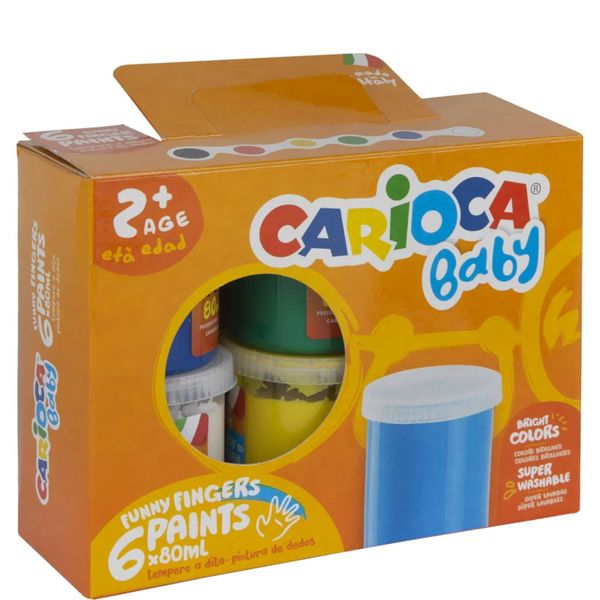 Carioca Baby Finger Paints 6 x 80ml