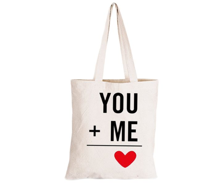 You + Me = Love - Eco-Cotton Natural Fibre Bag