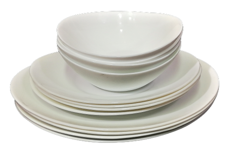 Dinner Set 12 Piece Oval Opal White