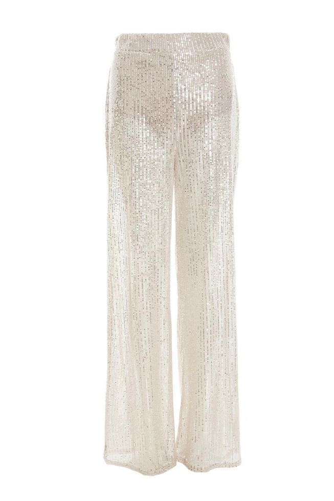 Quiz Ladies - Champagne Sequin Palazzo Trousers | Shop Today. Get it ...