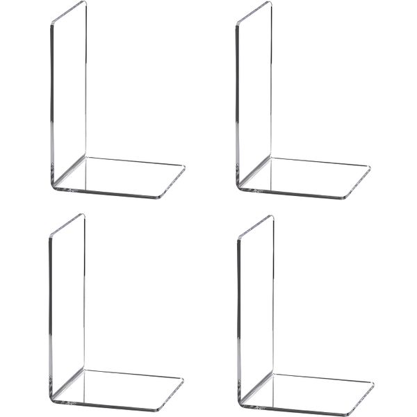 4 Pcs Transparent Plastic Book Stand, Magazines &amp; Notebooks - Clear