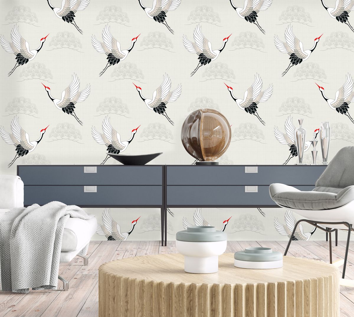 Creme Stork Peel & Stick Wallpaper | Buy Online in South Africa