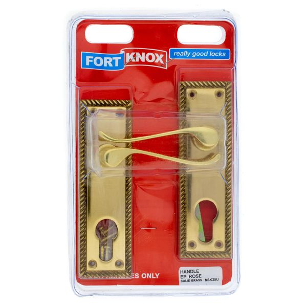 FORT KNOX Door Lock Handle Only Euro Solid Brass Handle