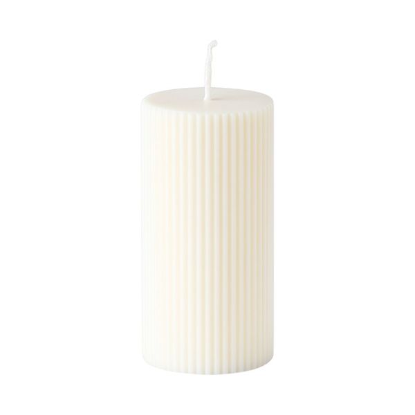 Cylindrical Fine Tooth Aromatherapy Candle -10cm - White
