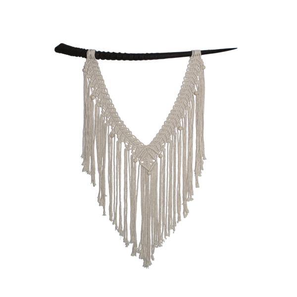 Macrame Wall Art Featuring Genuine Gemsbok Horn