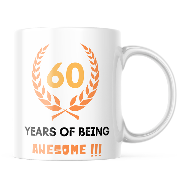 Ceramic 60 years of being Awesome Mug - White - 11 OZ