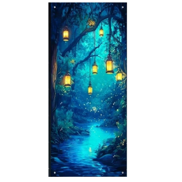 Magic Forest Tree Portal Door Tapestry - Magical Stream