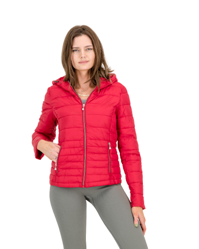 Ultimate Chic Winter Puffer Jacket with Hood - Red by Soul Lifestyle ...