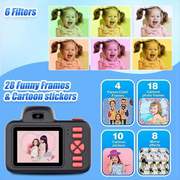 1080P Digital Camera with Flash Photo Video Mini Camera 2 0 Inch Pink