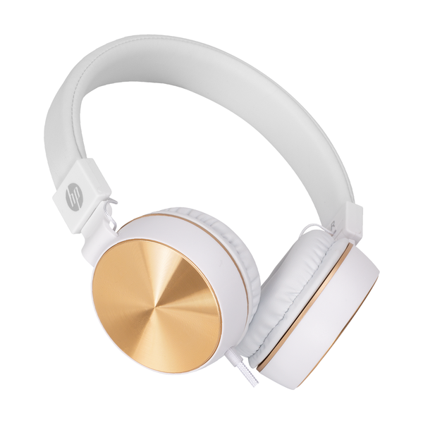 HP Music Headphones -Pristine Sound - White &amp; Rose Gold