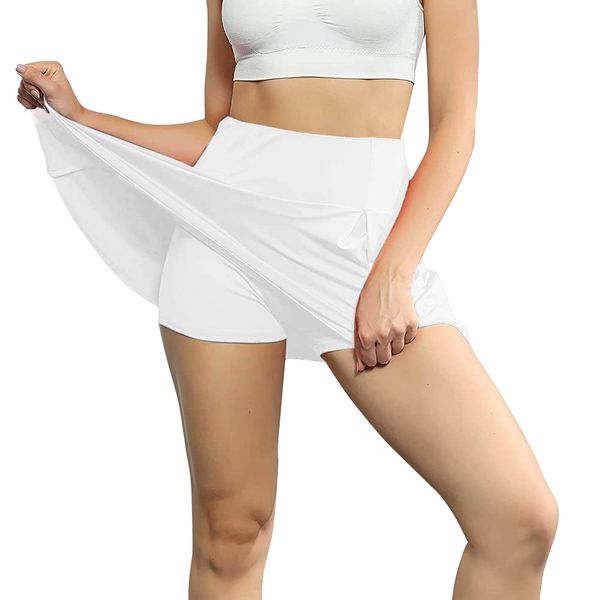 Women Sports Quick Drying Tennis &amp; Golf Skirt -White