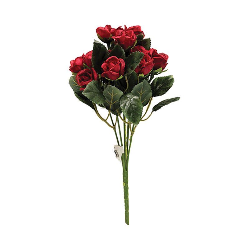 Artificial Flower Bunch Roses Red 21cm 2 Pack Shop Today. Get
