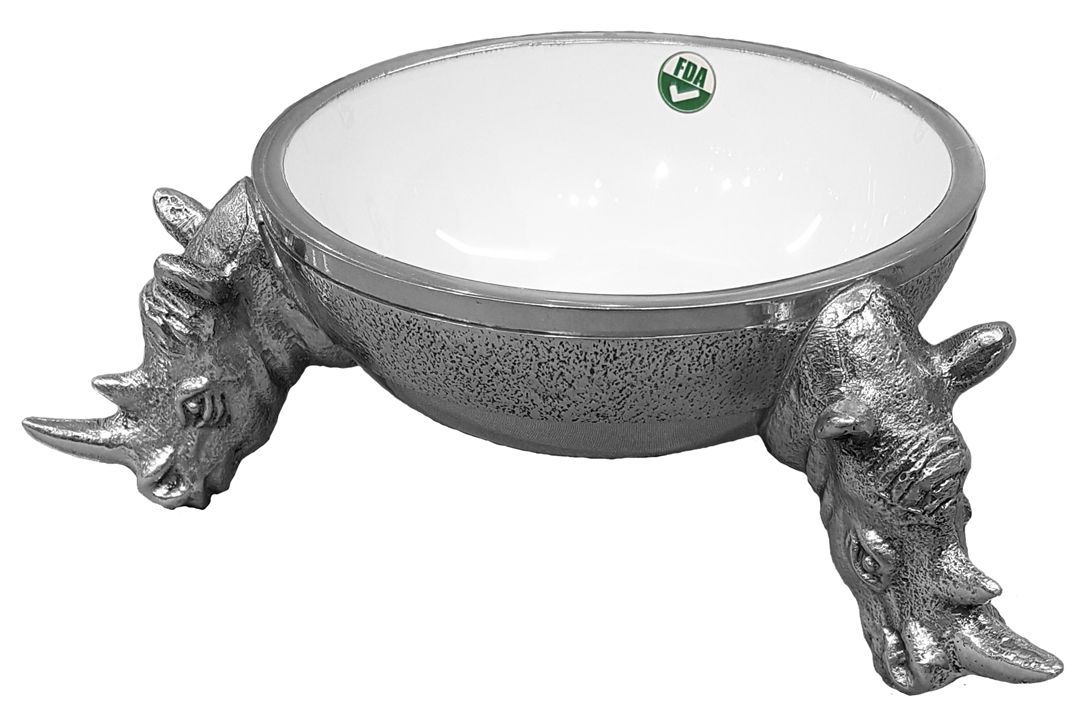Aluminium and Baked Enamel Rhino Design Snack Bowl Shop Today. Get it