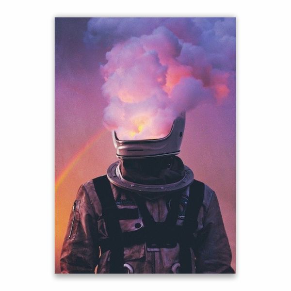 Astronaut Smoking Mask Poster - A1