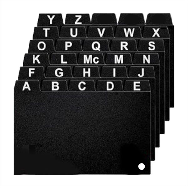 30Pcs Black Index Card Dividers 3x5 Inch, Alphabetical Tabbed Index Card Di