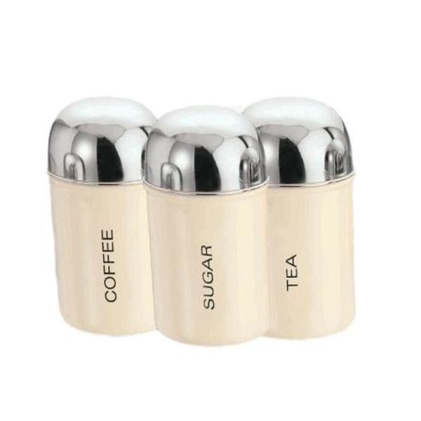 3 Piece Kitchen Canister Set Cream