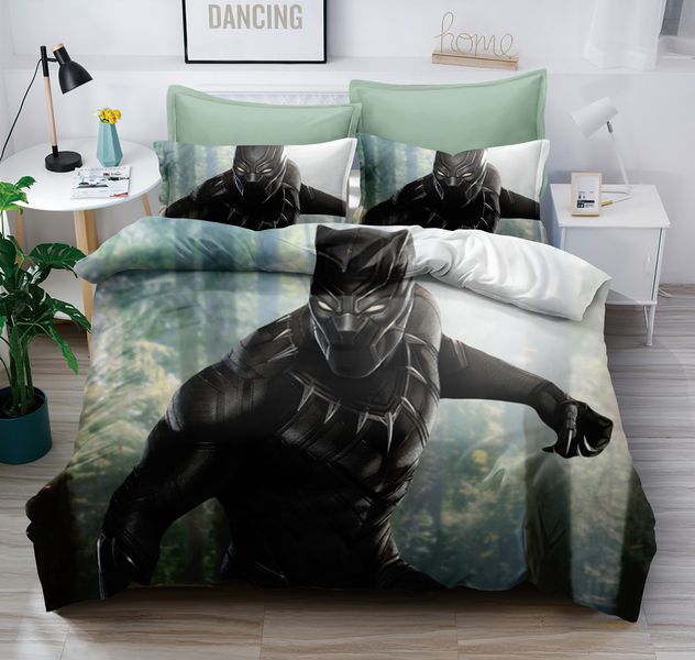 Linen Boutique - Kids Duvet Cover Set-BlackPanther-Forest