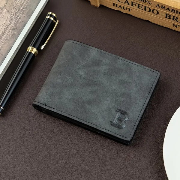 Men's Fashion PU Leather Bifold Wallet with Coin Pocket - Perfect Gift