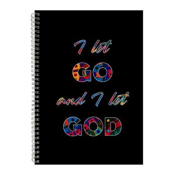 Let God A4 Notebook Spiral and Lined Motivational Saying Graphic Notepad248