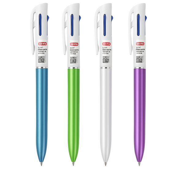 4-in-1 Semi-Gel Pen - Black/Blue/Red/Green Ink, 1.0mm